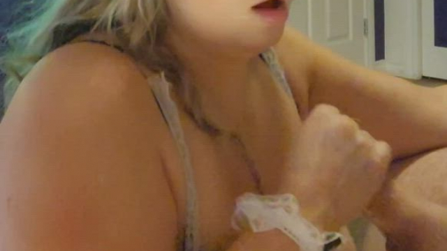 Massive Cumshot on Big Tits