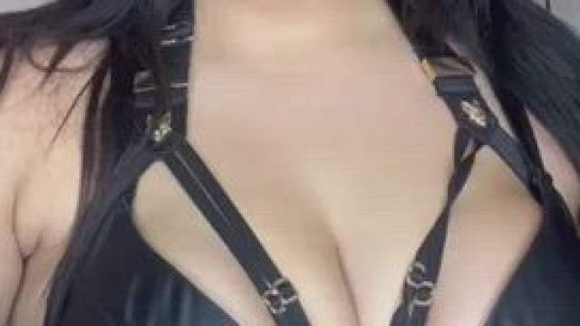 My natural boobs are way too big for this little bra…time to set them free! [f] 