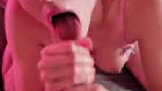 Jerking it down her throat