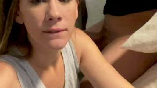 I give him an afternoon blowjob just for fun.