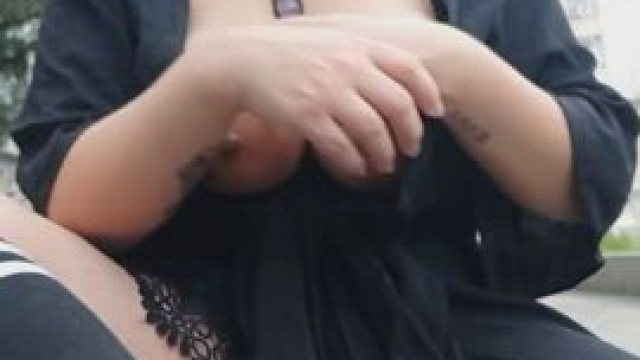 What would you do if you saw me exposing my hairy pussy like this in public? [f]