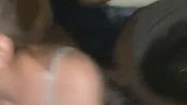 White whore sucks bf's black cock in parking lot