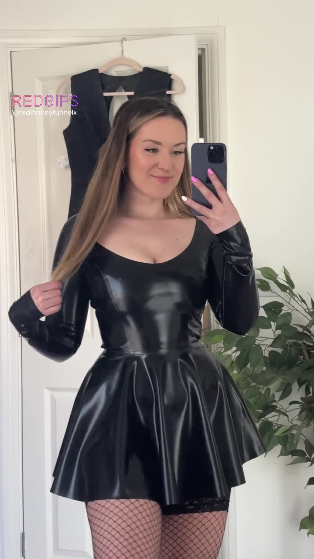 I have such a weakness for latex skater dresses