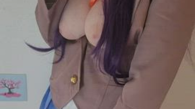 Yuri having fun with your pen from Doki Doki Literature Club by BeeBerryWendy