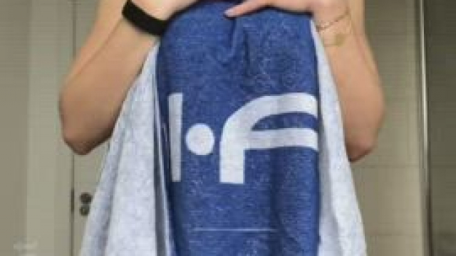 A smile and a towel drop