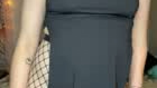 My sweet boy licking through my fishnets and managing to squeeze my tits despite