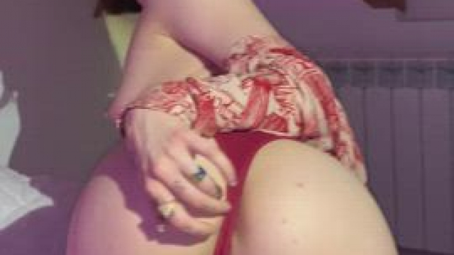 the panties are pulled to the side and I heard that a lot of guys like it