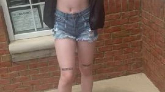 Cutie flashes outdoors