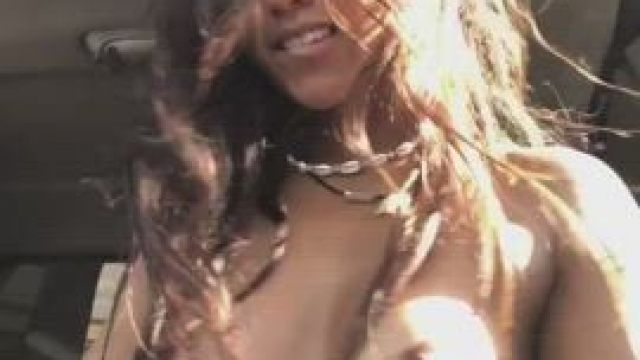 My titties bouncing everywhere when we hit this bump in the road