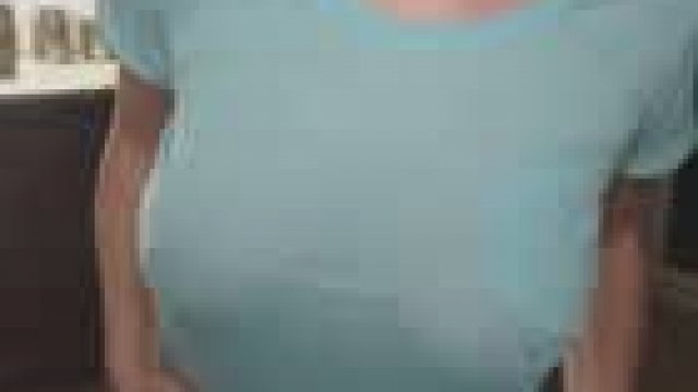 Snuck downstairs to [drop] my natural titties.. I almost wish I got caught by my