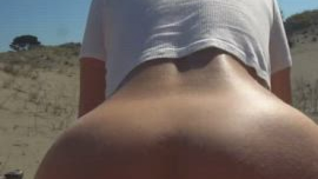 Riding dick at the beach