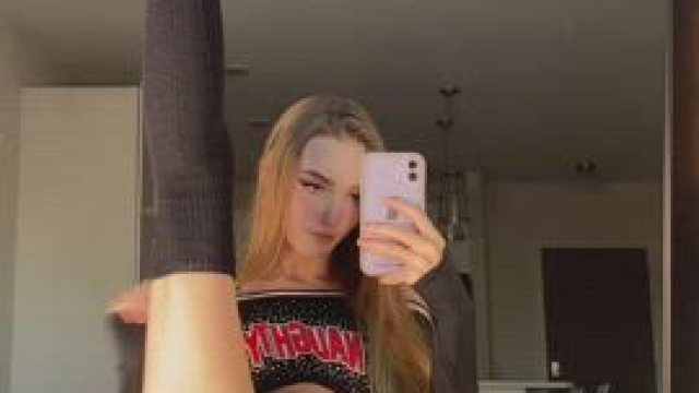 For anyone who might enjoy watching a 95 lb flexible cheerleader play with her p