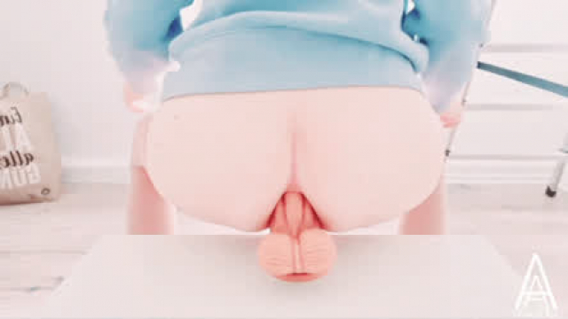 Riding This Huge Dildo In My Teen Ass Feels So Damn Good