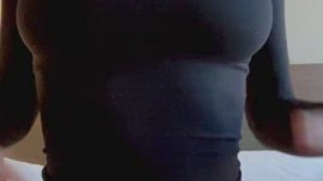 Not even a tight black shirt can hide mine