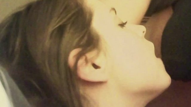 Cute teen enjoys worshipping bulge and balls