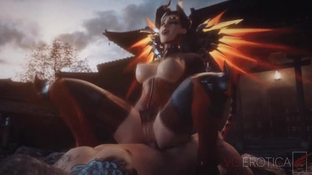 Devil Mercy riding a penis