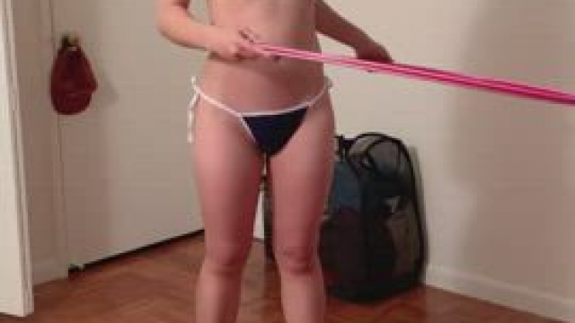 Hula hoop whore dance for master