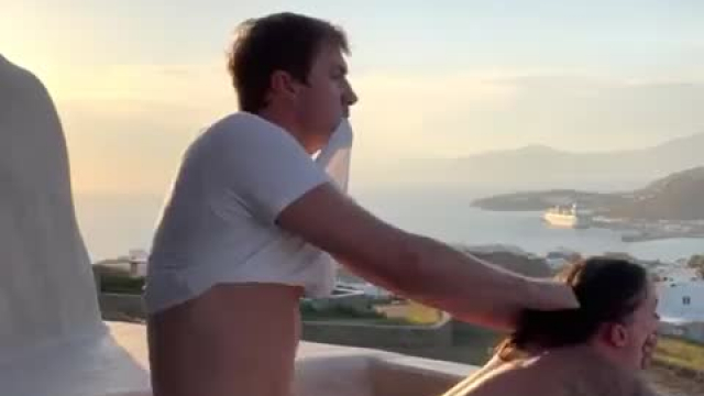 Taking a pounding on the rooftop