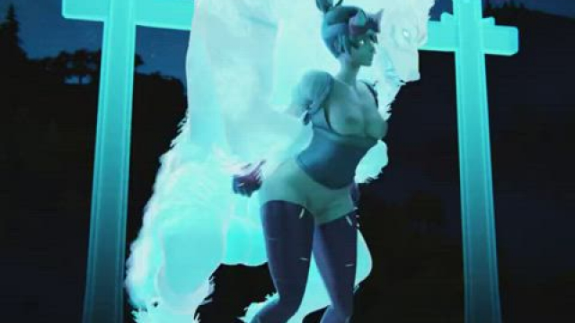 Kiriko with her ghost companion [Overwatch] (rekin3d)