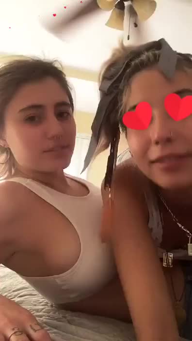 Lia Marie Johnson getting close with her friend. 