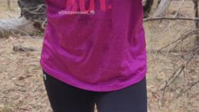 Dared to flash my tits outdoors [GIF]