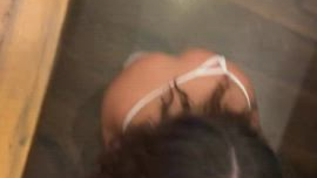 Cute brunette got covered