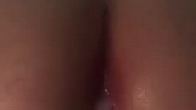 My thick load oozing out of her little freshly fucked asshole!