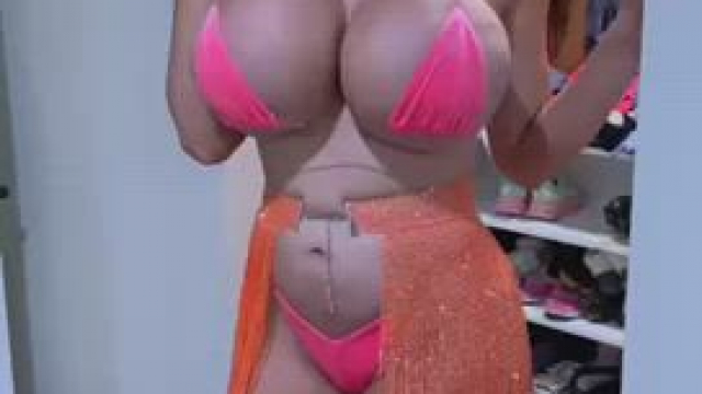 Big bimbo boobs in my slutty bikini [oc]