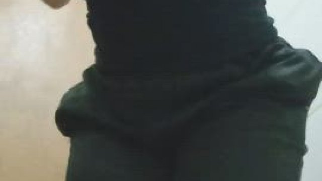 a view from below of my bouncy tits and thick thighs