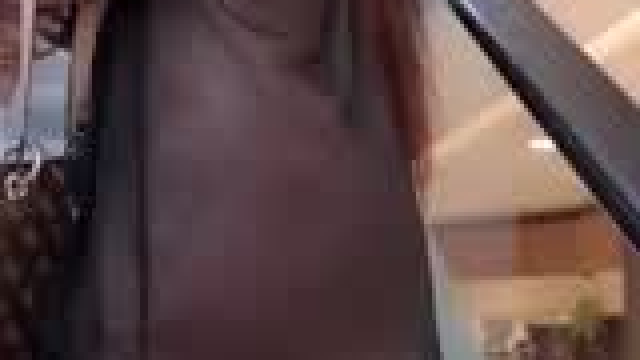 Going to the mall in a sheer dress