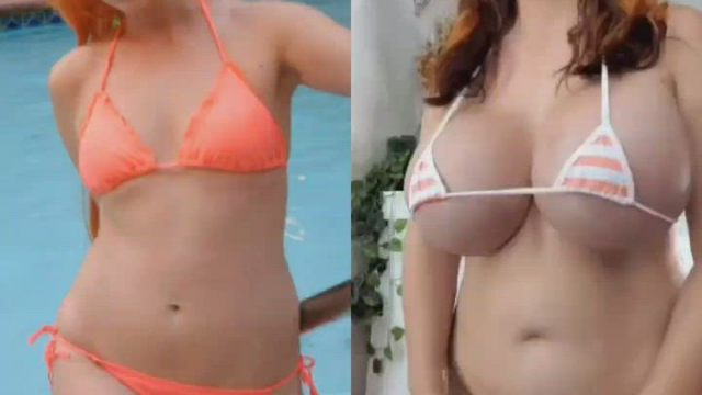 I just noticed that the bigger my tiddies get, the smaller I like my bikinis... 