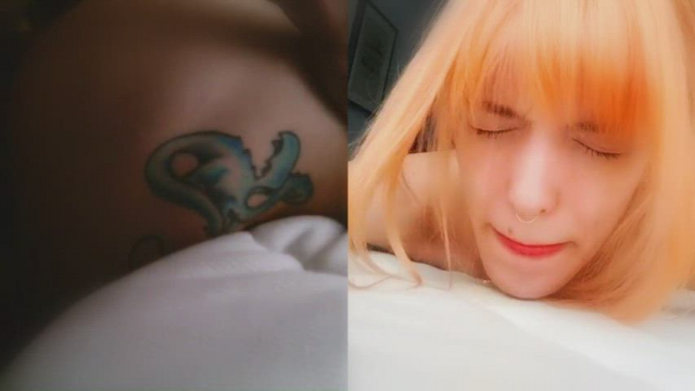 Camera shows the face of this whore enjoying a pronebone