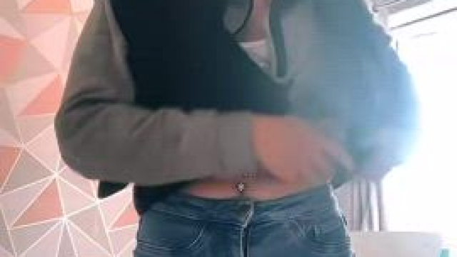 Her nipple was poking thru her shirt for like 20 mins before this