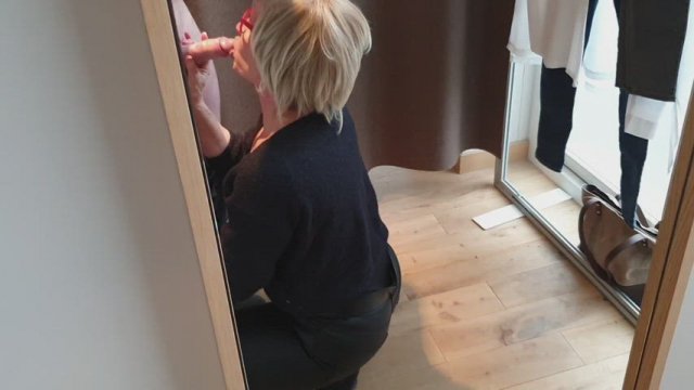 Cum Swallow in Fitting Room