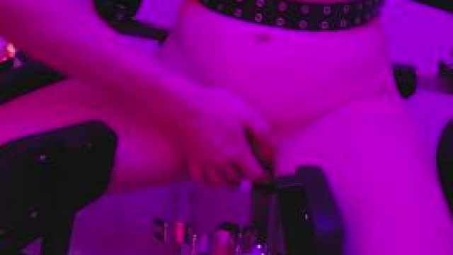 Restrained in gynae chair and impaled on a machine till orgasm