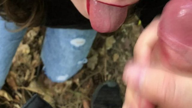 My slut with red lipstick takes to the last drop