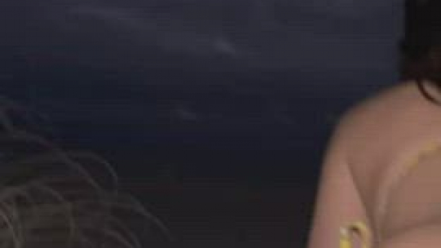 Riding him at the beach