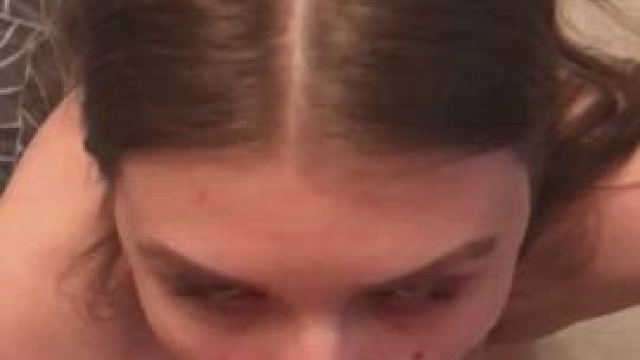 Sucking out the last drops of his sticky cum