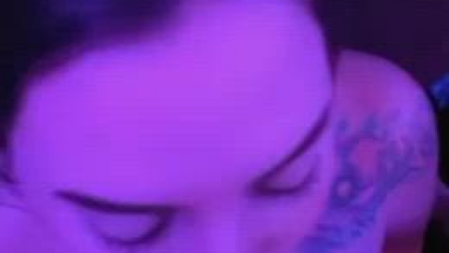 Beauty swallows precum and gets glazed