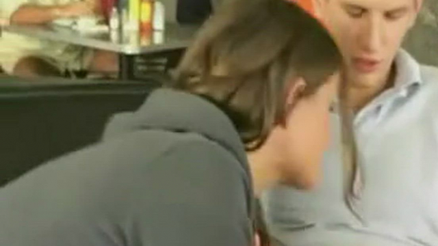 Sucking him off in the restaurant