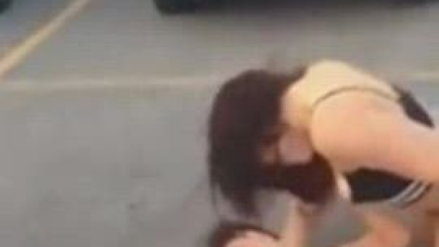 Two hot latinas fight with tiddies and pussy out