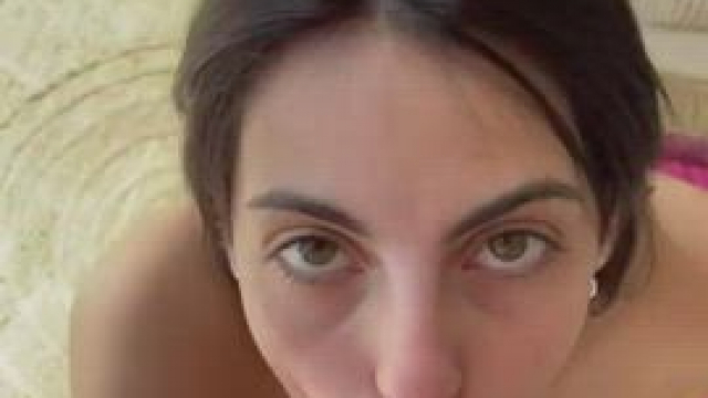 This slut made him bust a big load all over her face and tits.