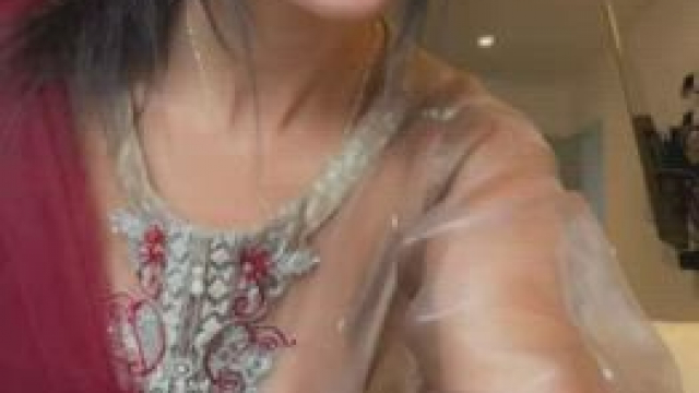 Red Lips and See Through Kameez