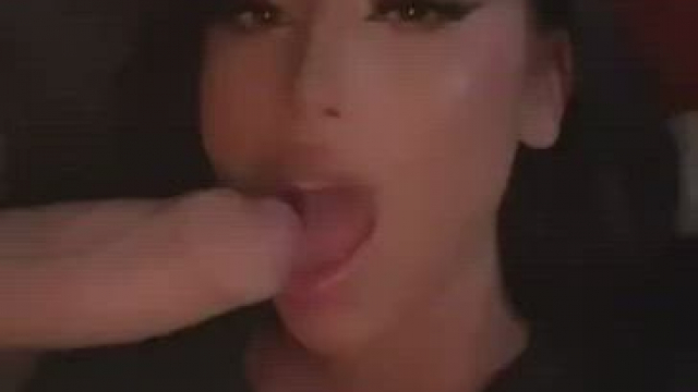 ABG chokes on thick white cock