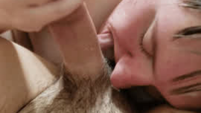 Stroking and ball licking