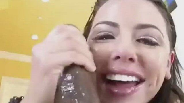 I applaud her for trying to deepthroat that monster