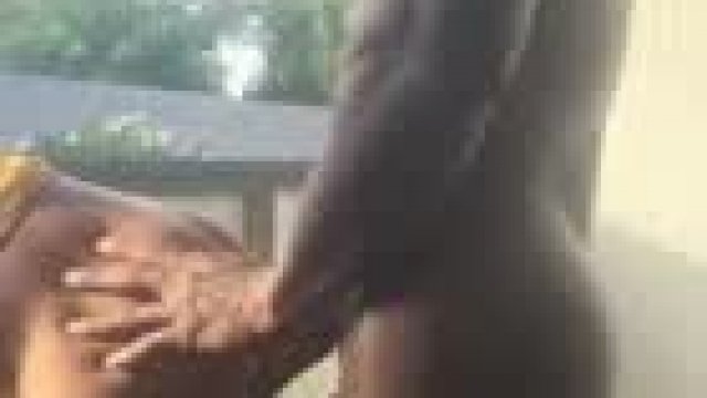 Giving ot to her on the balcony