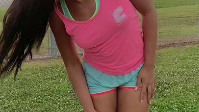 So many people walking on the trails today. Why not show them my tits?