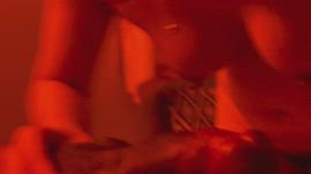 Asian woman massages and sucks on balls and dick