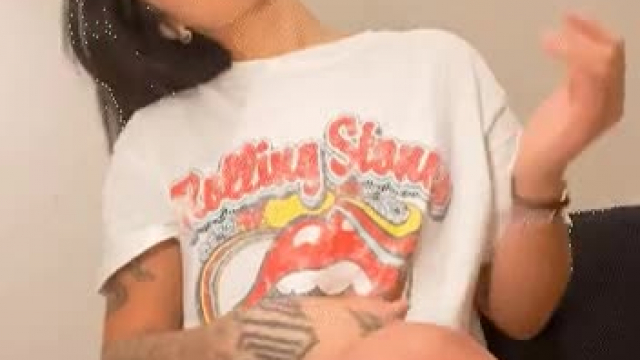 law student wants to show off her new black lingerie